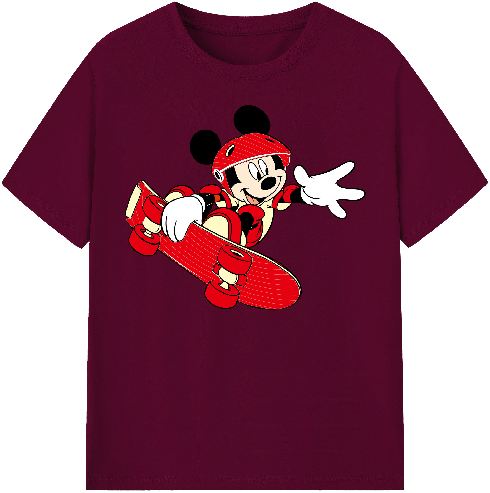 （画像用） ミッキーマウス Mickey Mouse レディースカジュアルプリントTシャツ（綿100％）